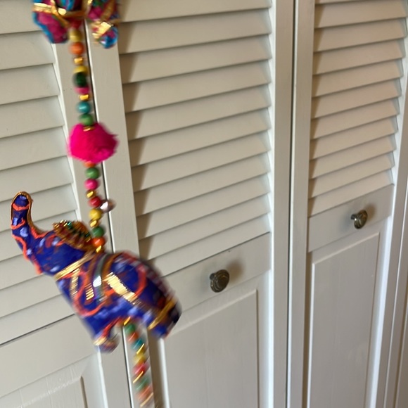 2 Hanging Decorative Cloth/"Jewels" Elephants & Birds Decorative Wall Hangings - Picture 6 of 7